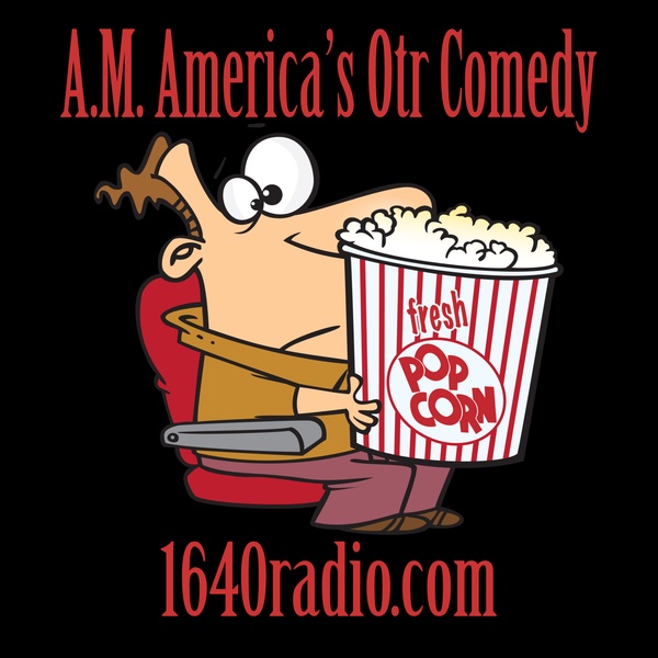1640 A.M. America Radio - Comedy Channel Logo