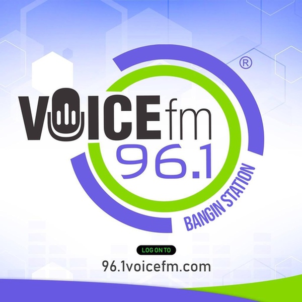 96.1 VOICE FM | #BANGIN Logo