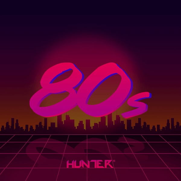Hunter.FM - 80's Retro Logo