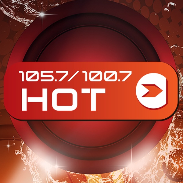 Hot 105.7/100.7 - KVVZ Logo