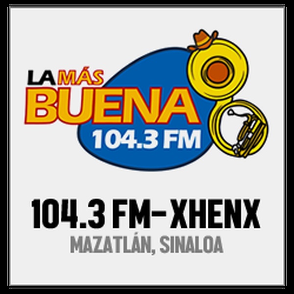 La Más Buena 104.3 - XHENX Logo